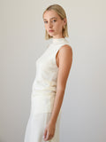 Lucy High Neck Sleeveless Knit - Cream