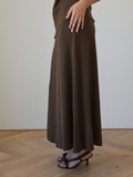 Lucy Midi Knit Skirt - Brown