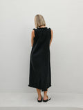 Masion Frayed Edge Dress - Black