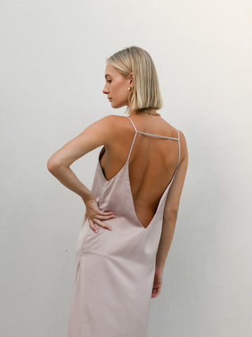 Omalia Silky Slip Dress -Dusty Pink