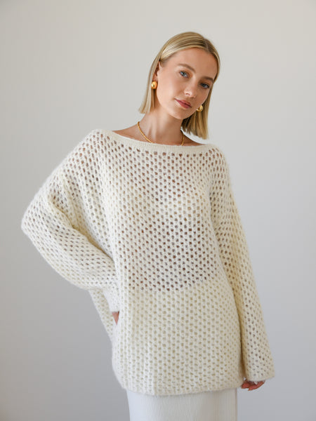 Suzie Honeycomb Knit - Snow