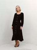 Viv Button Dress - Black