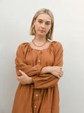 Viv Button Dress - Cinnamon