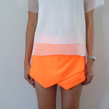 Minute Tailored Wrap Skort -Fluor Tangerine