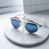 Norway Geometric Aqua Blue Sunglasses