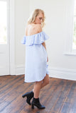 HAYLEY OFF SHOULDER DRESS -STRIPE