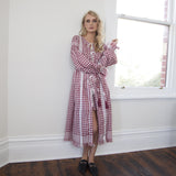 FARAH Woven Maxi Robe/Dress - RED KEFFIYEH