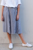 Zodie Gingham Patchwork Skirt - Black