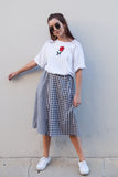 Zodie Gingham Patchwork Skirt - Black