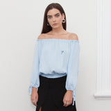 Cali Palm Tree Off Shoulder Top