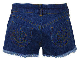 Tassels Style blue Denim Shorts - HELLO PARRY Australian Fashion Label 