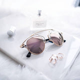 Norway Geometric Sunglasses Blush Pink/Gold