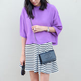 Tara Stripe Circle Skirt - HELLO PARRY Australian Fashion Label 