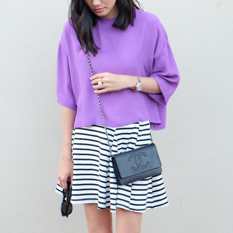 Tara Stripe Circle Skirt - HELLO PARRY Australian Fashion Label 