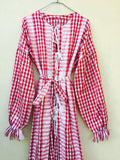 FARAH Woven Maxi Robe/Dress - RED KEFFIYEH