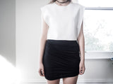 Alixe T Twist Ruched Jersey Skirt -Black - HELLO PARRY Australian Fashion Label 