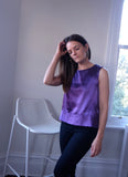 Auden Silky Button Back Top - Purple