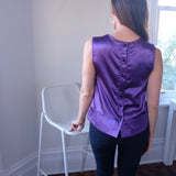 Auden Silky Button Back Top - Purple