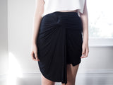 Avery Knot Detail Jersey Skirt-Black - HELLO PARRY Australian Fashion Label 