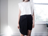 Avery Knot Detail Jersey Skirt-Black - HELLO PARRY Australian Fashion Label 