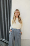 BRENDA FLUFFY CROP JUMPER- WHITE