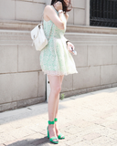 Bianca Minty Lace Dress - HELLO PARRY Australian Fashion Label 