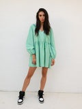 Blair Babydoll Tunic Dress - Green Gingham