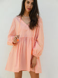 Blair Babydoll Tunic Dress -Tangerine Gingham