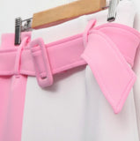 Candice Neoprene Asymmetrical Skirt - Color Block - HELLO PARRY Australian Fashion Label 