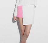 Candice Neoprene Asymmetrical Skirt - Color Block - HELLO PARRY Australian Fashion Label 