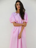 Cece Puff Sleeve Dress -Gingham Pink