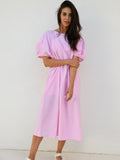 Cece Puff Sleeve Dress -Gingham Pink