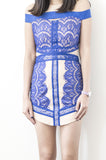 Celeste Lace Detail Dress - Electric Blue - HELLO PARRY Australian Fashion Label 