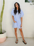 Coco Puff Sleeve Dress -Gingham Blue