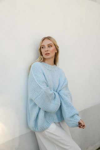 DESIREE OVERSIZE MERINO WOOL JUMPER - BLUE