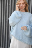 DESIREE OVERSIZE MERINO WOOL JUMPER- BLUE