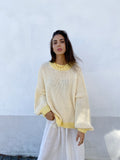 DESIREE OVERSIZE MERINO WOOL JUMPER - CONTRAST DAFFODIL