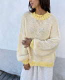 DESIREE OVERSIZE MERINO WOOL JUMPER - CONTRAST DAFFODIL