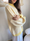 DESIREE OVERSIZE MERINO WOOL JUMPER - CONTRAST DAFFODIL