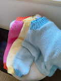 DESIREE OVERSIZE MERINO WOOL JUMPER - CONTRAST DAFFODIL