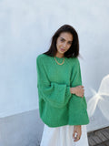 DESIREE OVERSIZE MERINO WOOL JUMPER - GREEN
