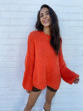 DESIREE OVERSIZE MERINO WOOL JUMPER - ORANGE