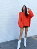 DESIREE OVERSIZE MERINO WOOL JUMPER - ORANGE
