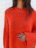 DESIREE OVERSIZE MERINO WOOL JUMPER - ORANGE