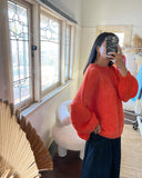DESIREE OVERSIZE MERINO WOOL JUMPER - ORANGE