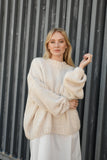 DESIREE OVERSIZE MERINO WOOL JUMPER- PEARL