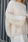 DESIREE OVERSIZE MERINO WOOL JUMPER - PEARL