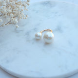 Kara Asymmetric Double Pearl Ring - HELLO PARRY Australian Fashion Label 
