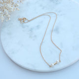 Leigh Pearl Bar Fine Necklace - HELLO PARRY Australian Fashion Label 