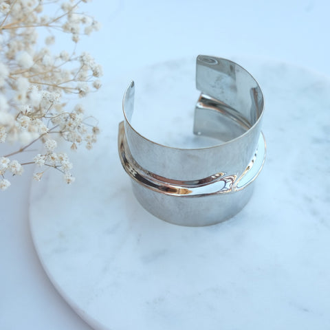 Tiana Mixed Metal Silver Cuff Bracelet